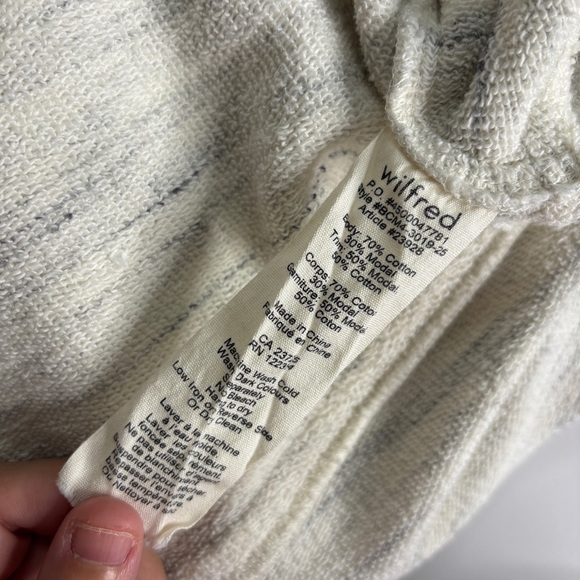 WILFRED Open Front Drape Cocoon Cardigan Sweater | Gray Marled | Medium - Picture 5 of 9